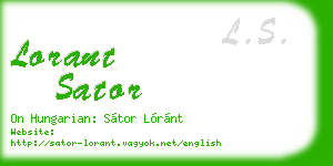 lorant sator business card